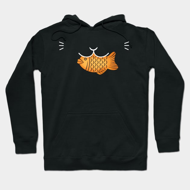 Cat Having Golden Taiyaki Hoodie by Episodic Drawing